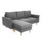 Brooke Light Grey 3 Seater Corner Sofa Detachable L Shape