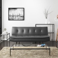 Barker Grey Faux Leather 3 Seater Sofa Bed - Sleeps 2