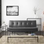 Barker Grey Faux Leather 3 Seater Sofa Bed - Sleeps 2