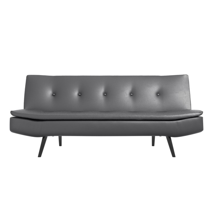 Barker Grey Faux Leather 3 Seater Sofa Bed - Sleeps 2