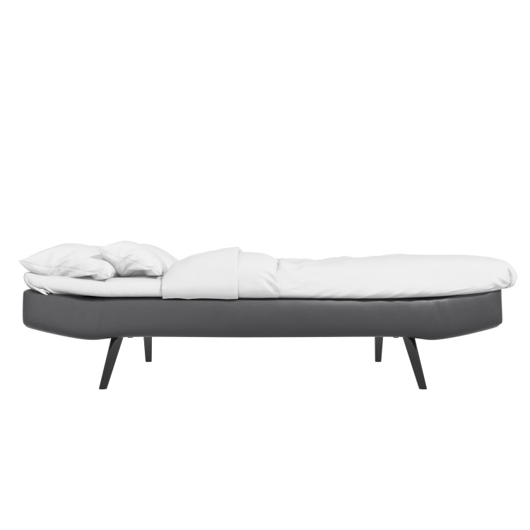 Barker Grey Faux Leather 3 Seater Sofa Bed - Sleeps 2
