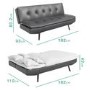 Barker Grey Faux Leather 3 Seater Sofa Bed - Sleeps 2