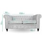 Orleans Silver Crushed Velvet Sofa - 2 Seater Chesterfield