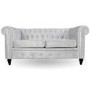 Orleans Silver Crushed Velvet Sofa - 2 Seater Chesterfield