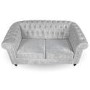 Orleans Silver Crushed Velvet Sofa - 2 Seater Chesterfield