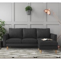 Brooke Dark Grey 3 Seater Corner Sofa - Right/Left Hand Chaise