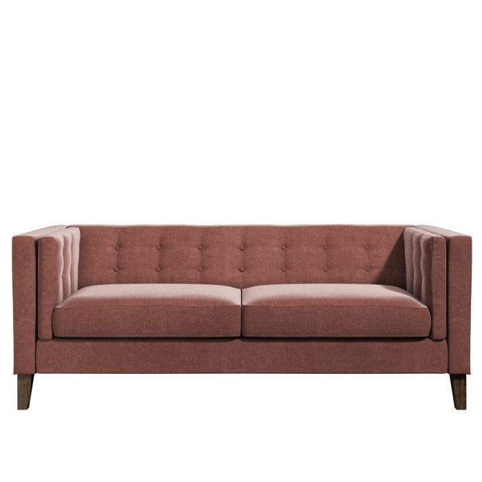 Bailey Blush Pink Velvet 3 Seater Sofa