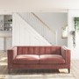 Velvet Button Sofa in Blush Pink - Bailey
