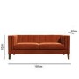 Orange Velvet Buttoned Back 3 Seater Sofa - Bailey