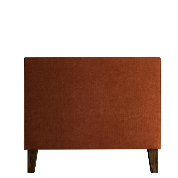 Orange Velvet Buttoned Back 3 Seater Sofa - Bailey