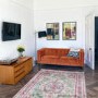 Orange Velvet Buttoned Back 3 Seater Sofa - Bailey
