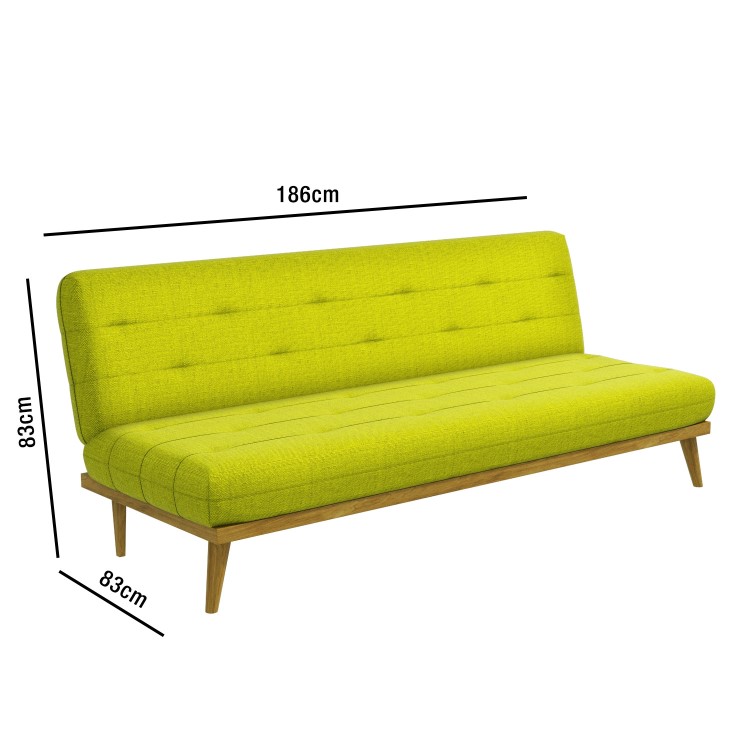 Nova Lime Green Multifunctional Sofa Bed with Click-Clack Mechanism