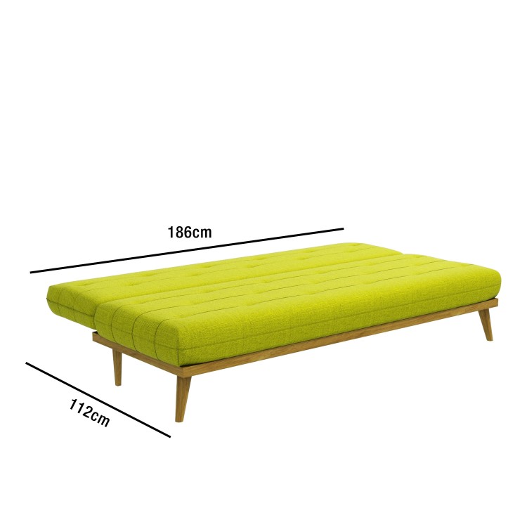 Nova Lime Green Multifunctional Sofa Bed with Click-Clack Mechanism
