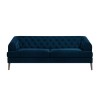 Chesterfield Sofa in Navy Blue Velvet - 3 Seater - Inez
