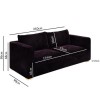 3 Seater Velvet Sofa in Dark Purple Aubergine - Clara