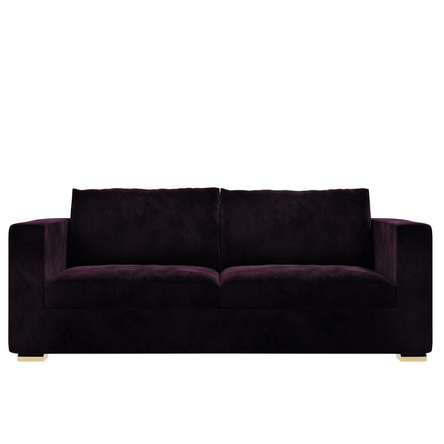 3 Seater Velvet Sofa In Dark Purple Aubergine Clara Buy It Direct