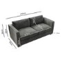 Clara 3 Seater Sofa in Dark Grey Velvet