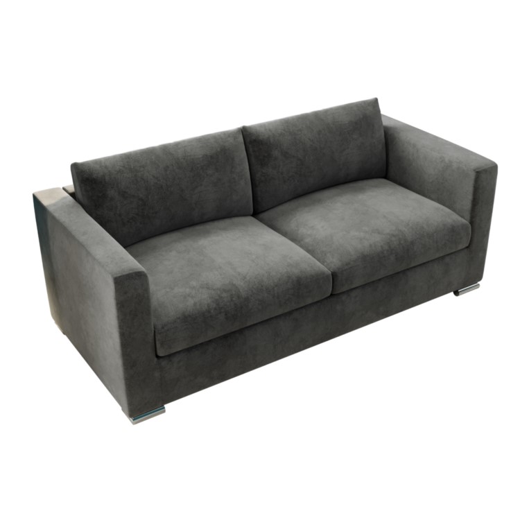 Clara 3 Seater Sofa in Dark Grey Velvet