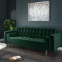 Green Velvet 3 Seater Sofa - Elba