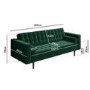 Green Velvet 3 Seater Sofa - Elba