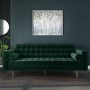 Green Velvet 3 Seater Sofa - Elba