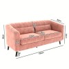 Pink Velvet 3 Seater Mid Century Striped Sofa - Lotti