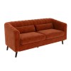 Orange Velvet 3 Seater Sofa - Lotti