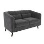 Dark Grey Quilted Velvet 2 Seater Sofa - Lotti