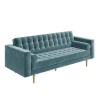 Buttoned Light Blue Sofa 3 Seater with Cushions - Elba