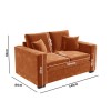 Velvet 2 Seater Sofa in Orange with 2 Scatter Cushions - Blair