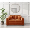 Velvet 2 Seater Sofa in Orange with 2 Scatter Cushions - Blair