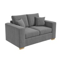 Grey Fabric 2 Seater Sofa with Cushions - Blair