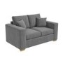 Grey Fabric 2 Seater Sofa with Cushions - Blair