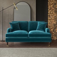 Teal Velvet 2 Seater Sofa - Payton Teal Velvet 2 Seater Sofa - Payton