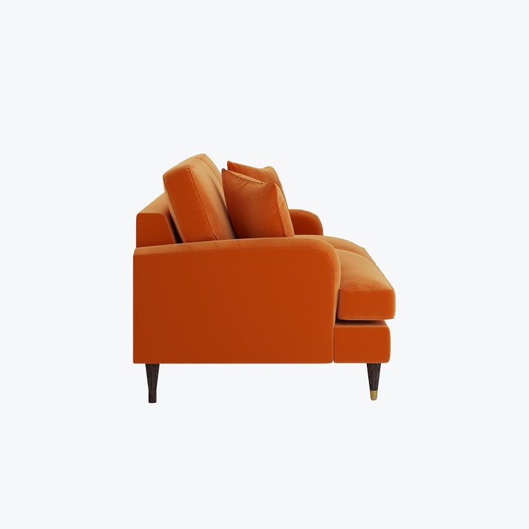 Orange Velvet 2 Seater Sofa - Payton