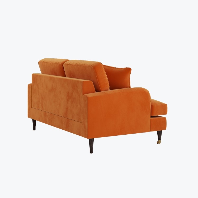 Orange Velvet 2 Seater Sofa - Payton