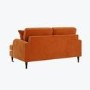 Orange Velvet 2 Seater Sofa - Payton