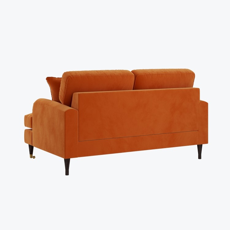 Orange Velvet 2 Seater Sofa - Payton