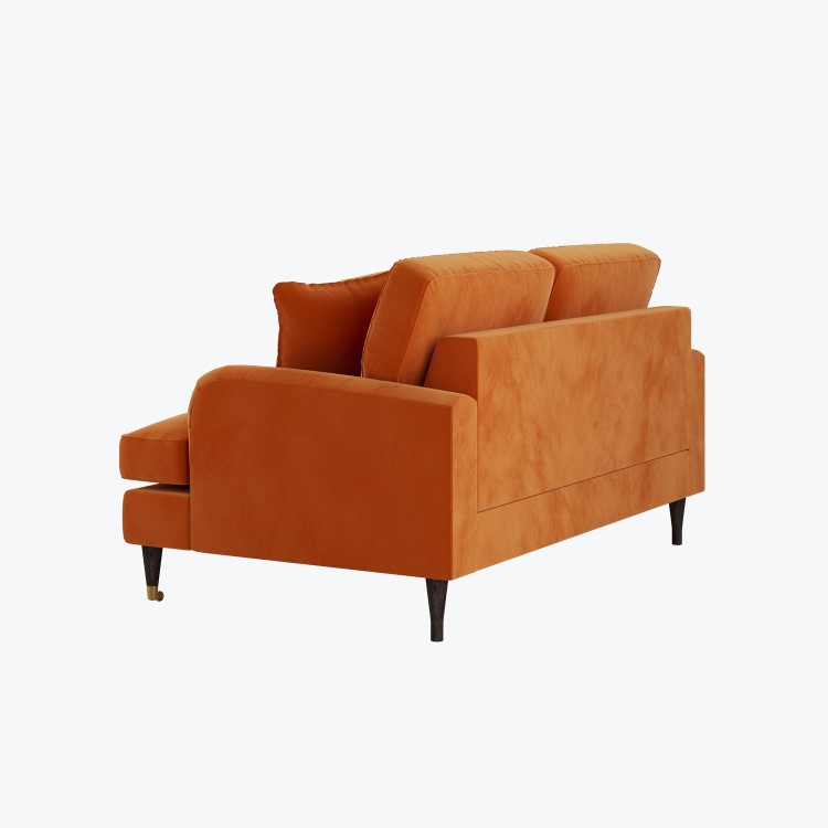 Orange Velvet 2 Seater Sofa - Payton