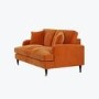 Orange Velvet 2 Seater Sofa - Payton
