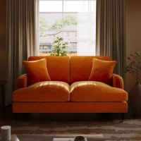 Orange Velvet 2 Seater Sofa - Payton