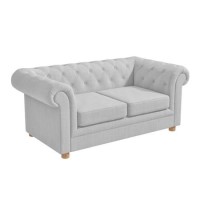 Light Grey Chesterfield Sofa - 2 Seater - Bronte