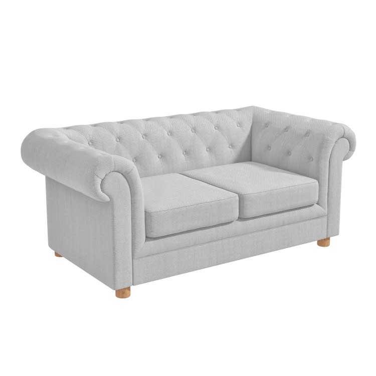 Light Grey Chesterfield Sofa - 2 Seater - Bronte