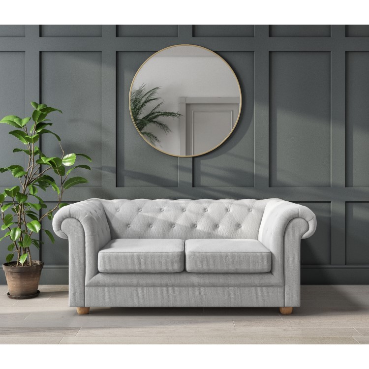 Light Grey Chesterfield Sofa - 2 Seater - Bronte