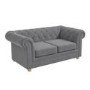 Dark Grey Linen Chesterfield Sofa - 2 Seater - Bronte