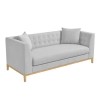 Erin Light Grey Fabric 3 Seater Sofa with Cushions