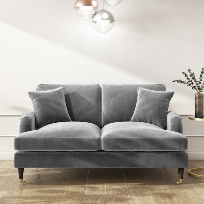 Payton Grey Velvet Seater Sofa Page - Main Image