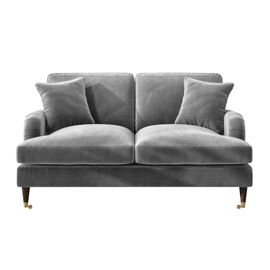 Payton Silver Grey Velvet 2 Seater Sofa - BuyItDirect.ie