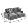 Silver Grey Velvet 2 Seater Sofa - Payton