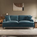 SOF077 Blue Velvet 3 Seater Sofa - Payton